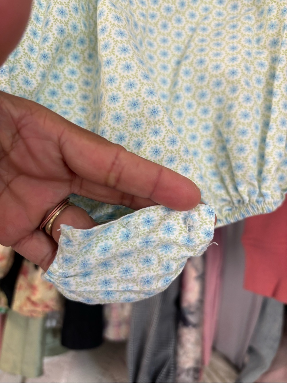 Classic Smocked Baby Bubble Romper - Light Blue and White - Picture 4 of 5